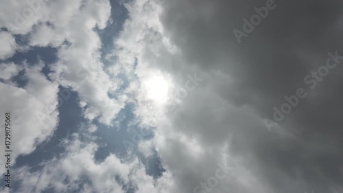 Blue Sky Dark Clouds Timelapse In Rainy Thunder Moments