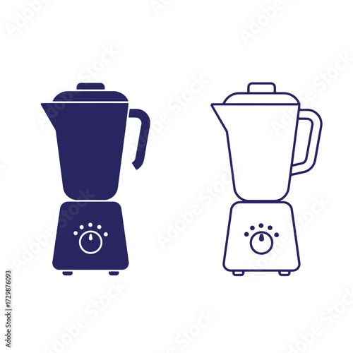 Simple vector illustration of a modern blender in two color variations for design