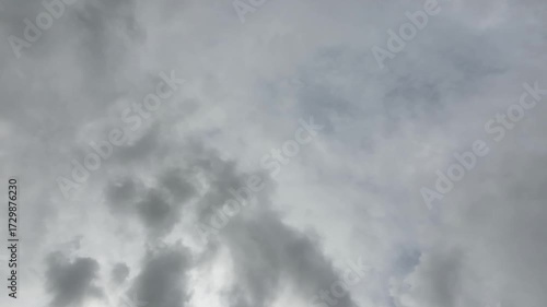 Blue Sky Dark Clouds Timelapse In Rainy Thunder Moments