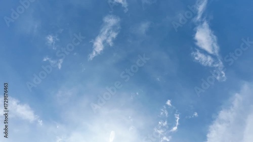 Blue Sky White Clouds Timelapse in Front Of The Sun During The Day