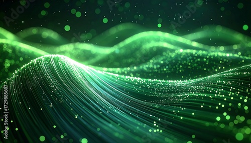 Abstract green digital landscape