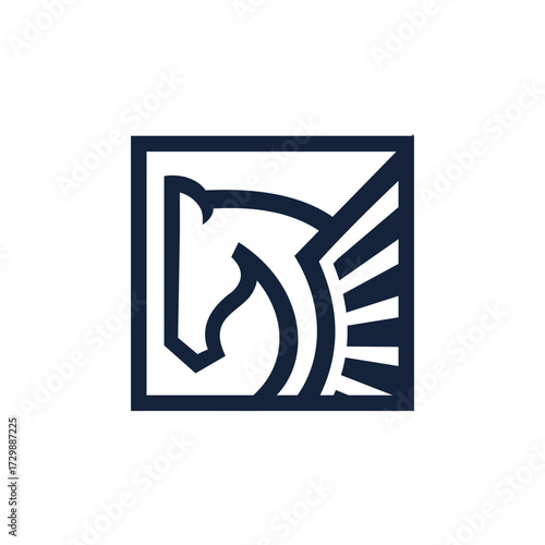 abstract horse head square logo
