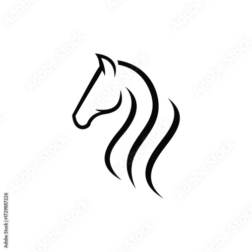 horse head line art logo