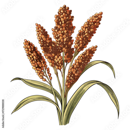 Bild auf Leinwand Create Bold Stroke Sorghum Grains Cluster Professional Photo Suitable for Design