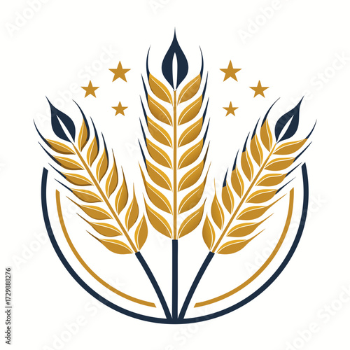 Depicting Create Bold Stroke Stylized Wheat Ears Stunning High-Quality Stock Image