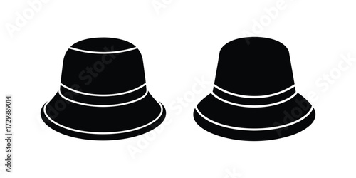 bucket hat icon silhouette vector illustration design