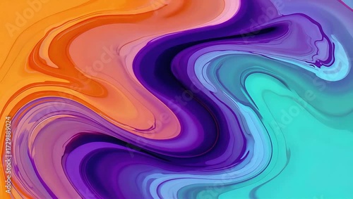 Vibrant swirling liquid colors creating a beautiful abstract animated background
