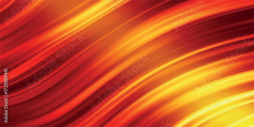 Abstract Fire Orange and Yellow Gradient Background with Flowing Lines Art