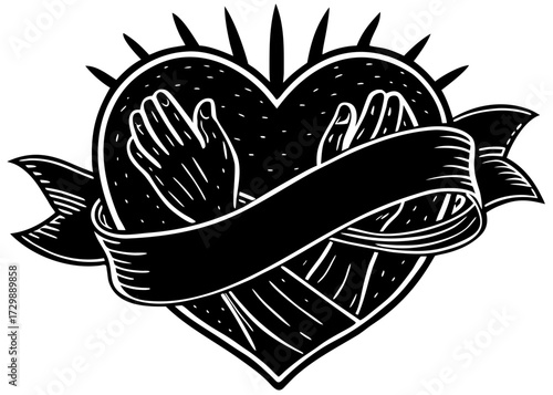 Breast Cancer Awareness Ribbon Silhouette, Pink Support SVG, PNG