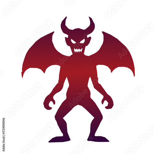 Red Devil Monster Halloween Silhouette