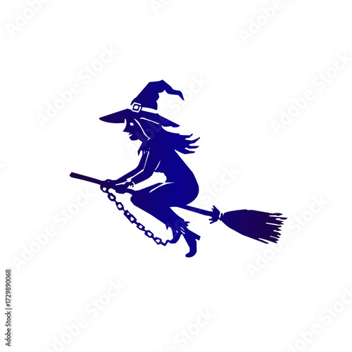 Witch Monster Halloween Silhouette