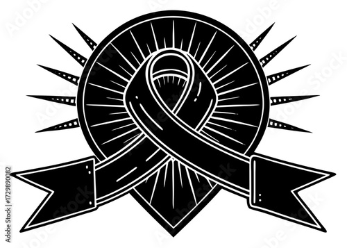 Breast Cancer Awareness Ribbon Silhouette, Pink Support SVG, PNG