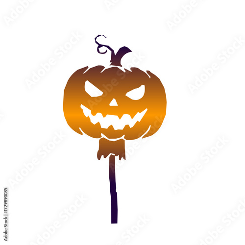 Pumpkin Monster Halloween Silhouette