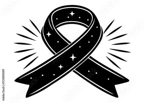 Breast Cancer Awareness Ribbon Silhouette, Pink Support SVG, PNG