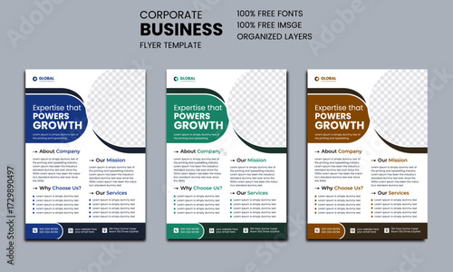 professional business flyer layout a4 flyer with creative editable vector shapes template business.