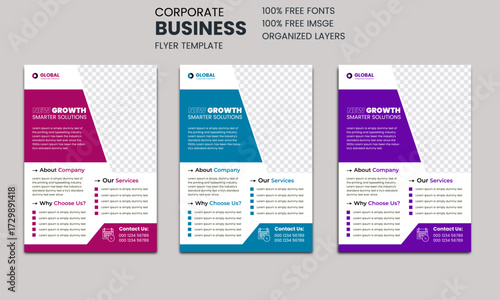 professional business flyer layout a4 flyer with creative editable vector shapes template business.