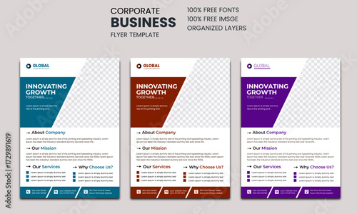professional business flyer layout a4 flyer with creative editable vector shapes template business.