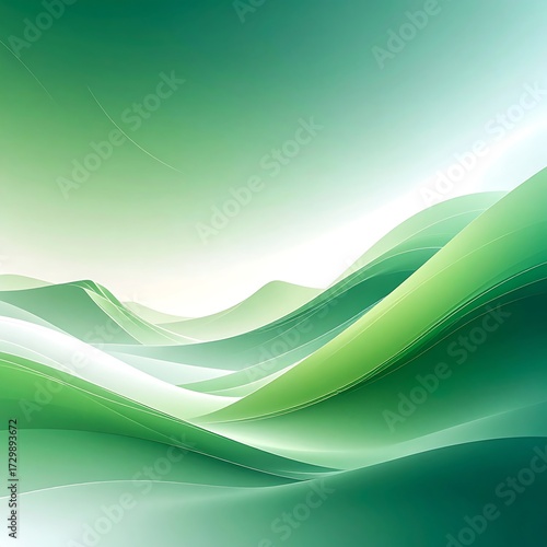 Abstract wavy green landscape