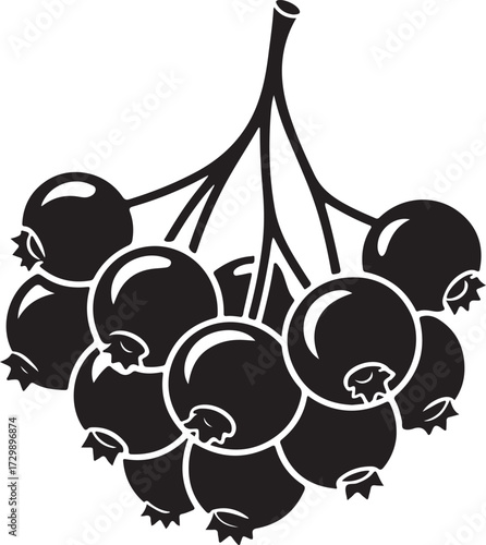 Thanksgiving Cranberry Silhouette Vector Black on White