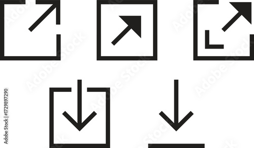 Free Download Directional Square Icons. Solid style icons of arrow in square: arrow up in square, arrow down in square, arrow left in square, - GFXLoad