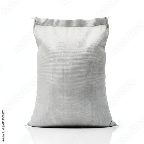 white plastic bag isolated, Plastic Bag Mockup, 25 kg Bag Mockup, Sand bag or white plastic canvas sack for rice or agriculture product, Bag Mockup	
