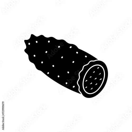 silhouette of a cannoli shell stuffed with ricotta