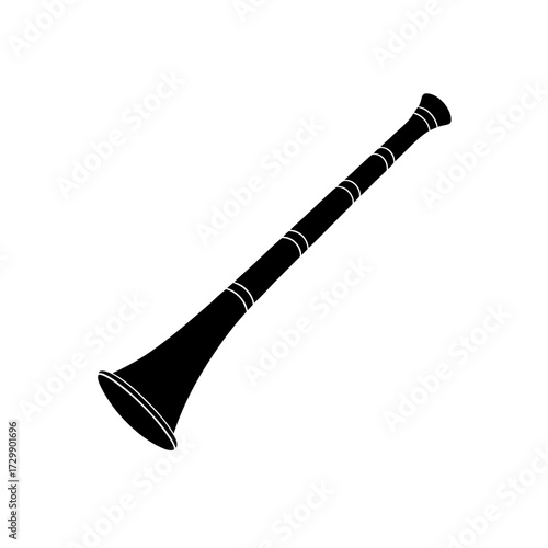 silhouette of a didgeridoo with elongated wooden