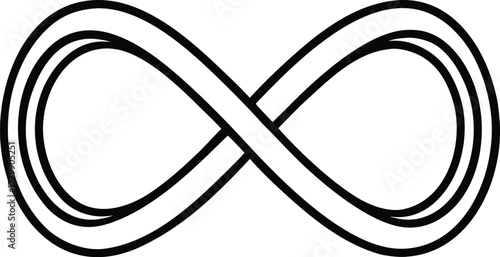 minimal infinity symbol line art on transparent background