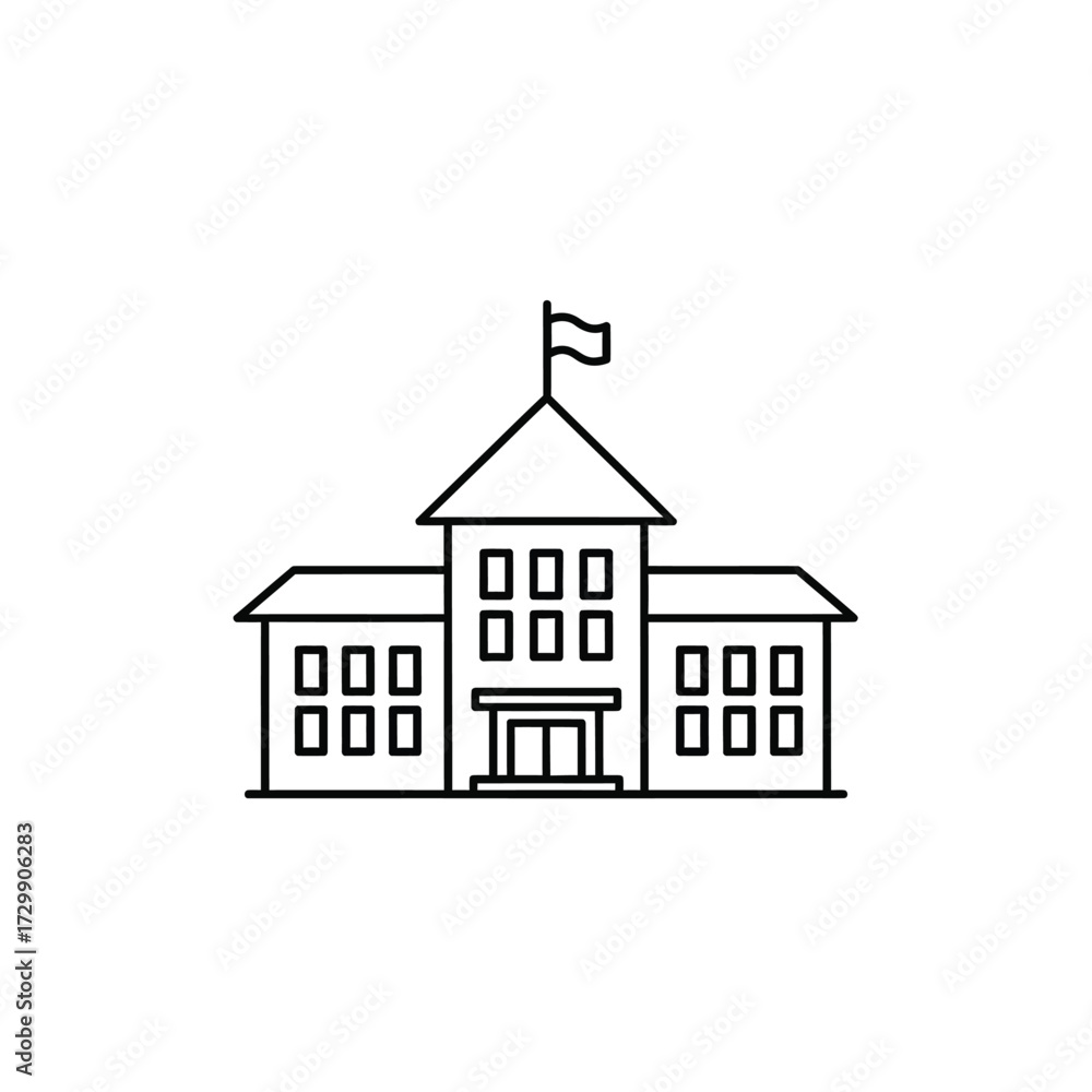 Fototapeta premium Illustration of a school building, representing education and learning environment