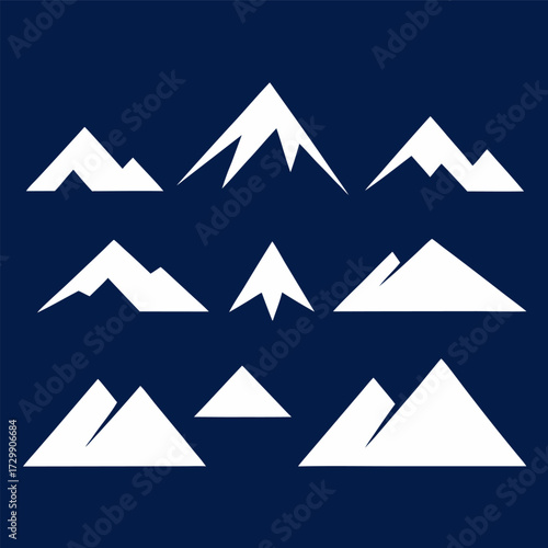 Modern Mountain Vector Graphics for Outdoor Projects. Adobe Illustrator Artwork