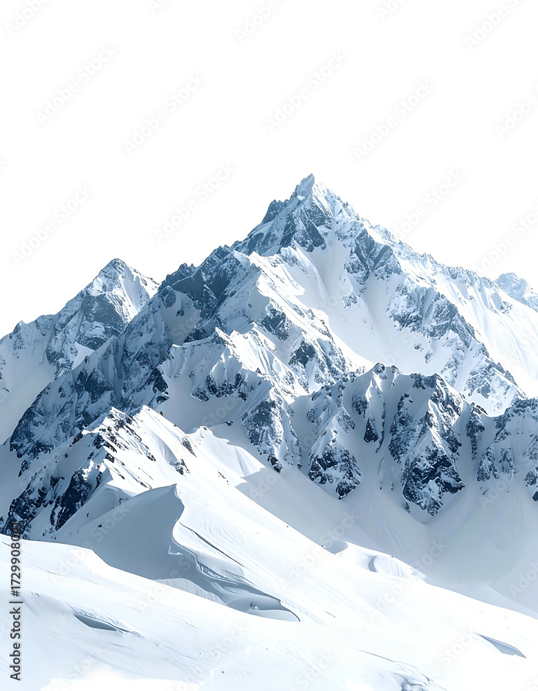 Obraz premium Snowy mountain peak, vast snow fields