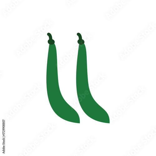 Green beans icon in vibrant color for healthy life, farm, and food visuals.