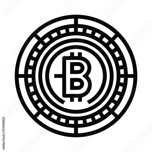 Bitcoin Modern Line Art Icon