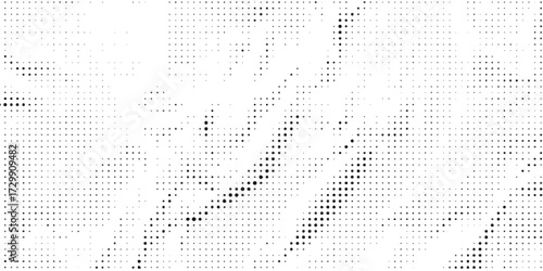 Abstract geometric halftone pattern featuring dotted grids and lines isolated on transparent background