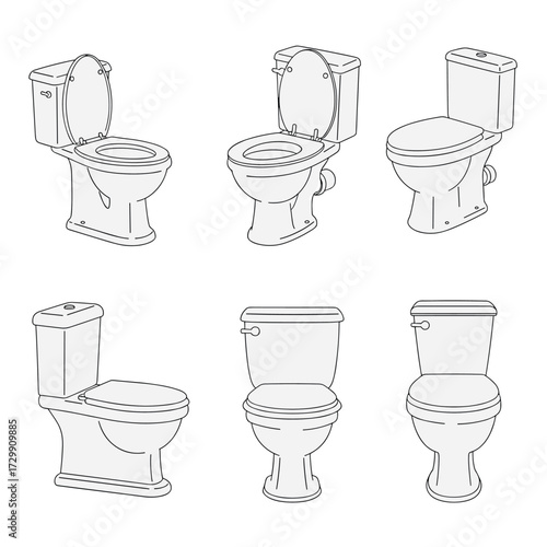 A collection of different styles and designs of toilets for your bathroom.