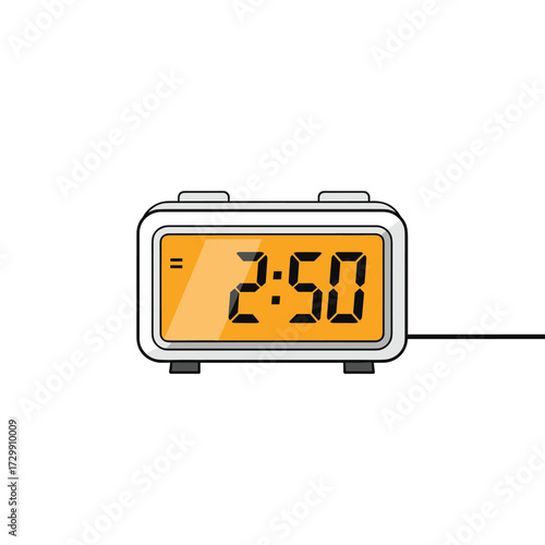 A simple digital alarm clock displaying the time 2 50.