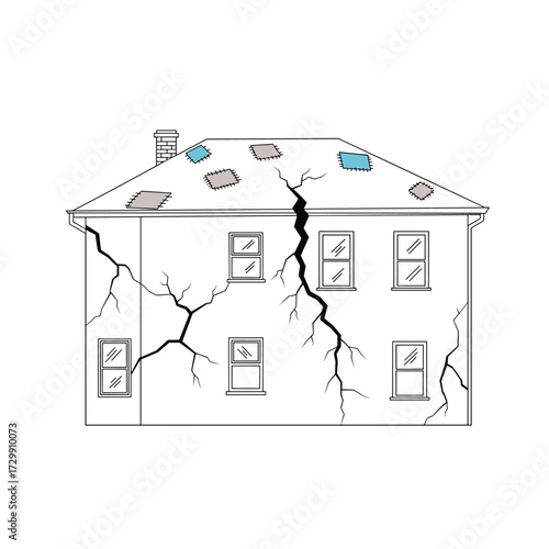 Identifying structural damage in residential buildings caused by seismic events or ground instability.