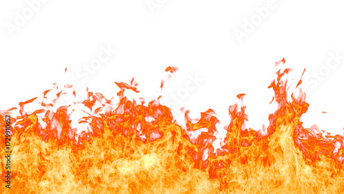 燃え上がる炎のイメージのイラスト（透明背景）