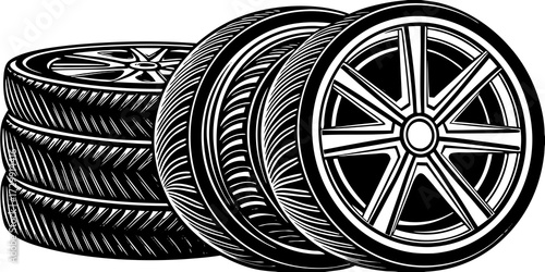 car wheel isolated on white