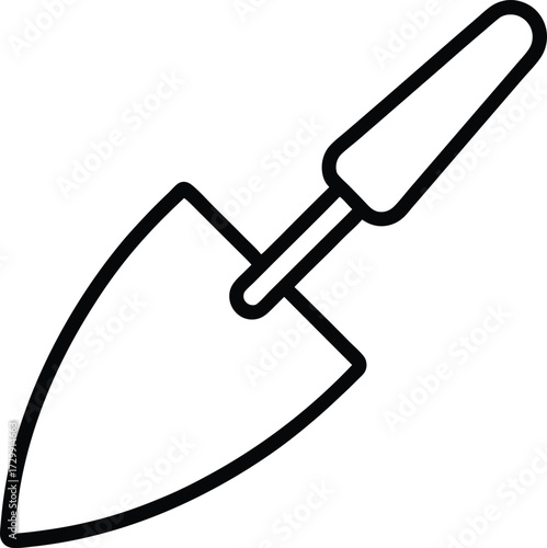 trowel outline  vector illustration on white background