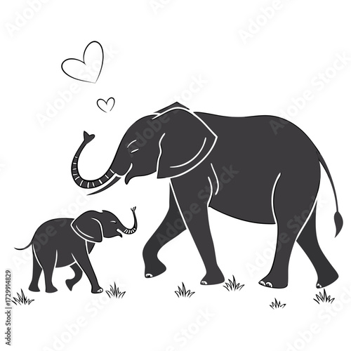 elephant silhouette vector illustration