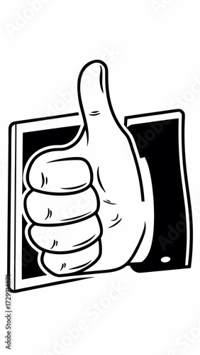 thumb up and down