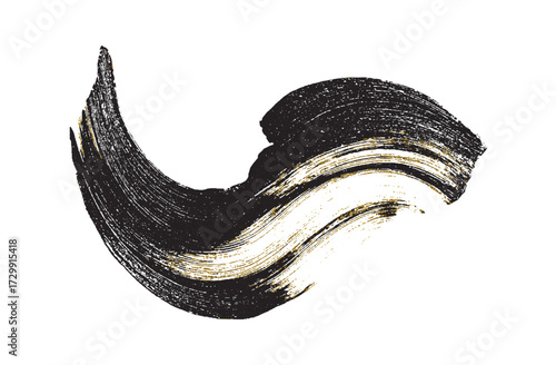 Black and Gold Brush Stroke Abstract Texture Design