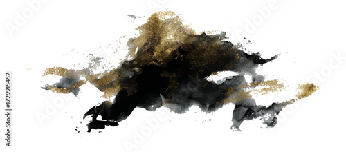 Black and Gold Ink Splash Texture