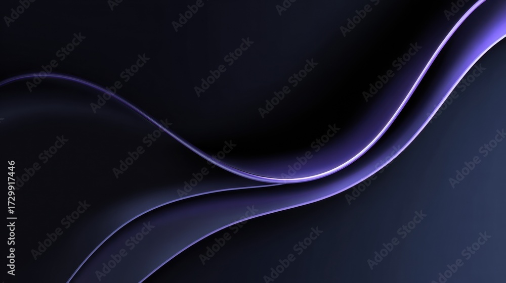 Fototapeta premium Glowing Purple Curves Intersecting on Dark Background in Abstract Digital Composition