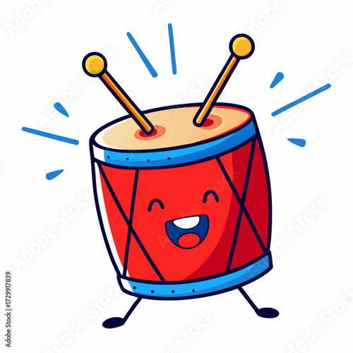 Hand drawn retro music characters cartoon illustration
