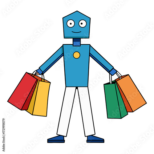 Happy man carrying shopping bags
