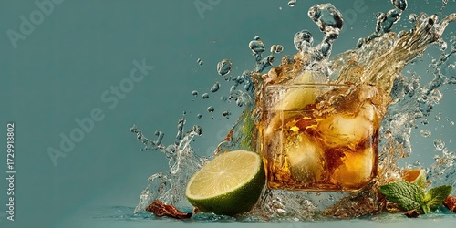 Spirits, liqueurs, distillates, whiskey, and more. Banner featuring a drink.