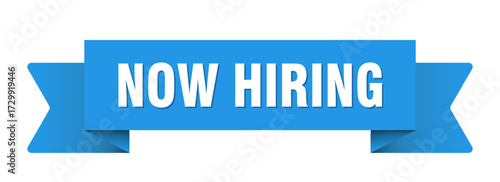 now hiring ribbon isolated on transparent background. now hiring ribbon