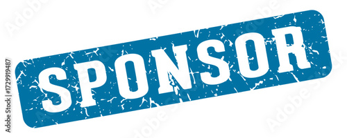 sponsor rectangular sign. sponsor stamp